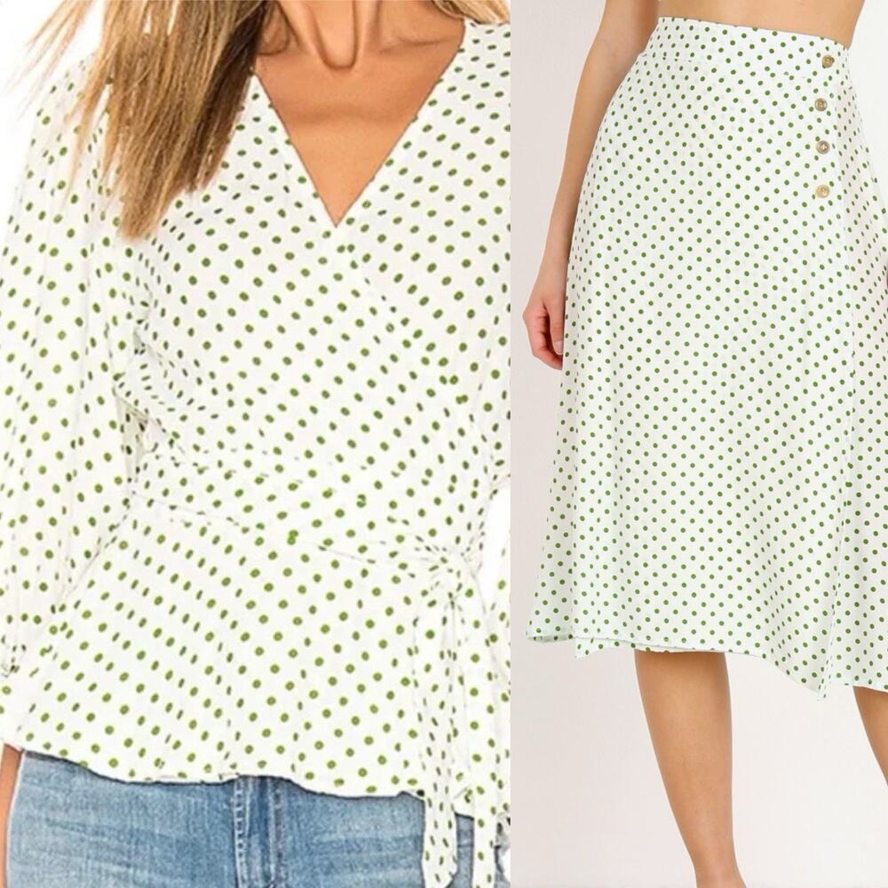Faithfull The Brand Racquel Skirt and Shirt Set Lula Dot Print 8 A004928